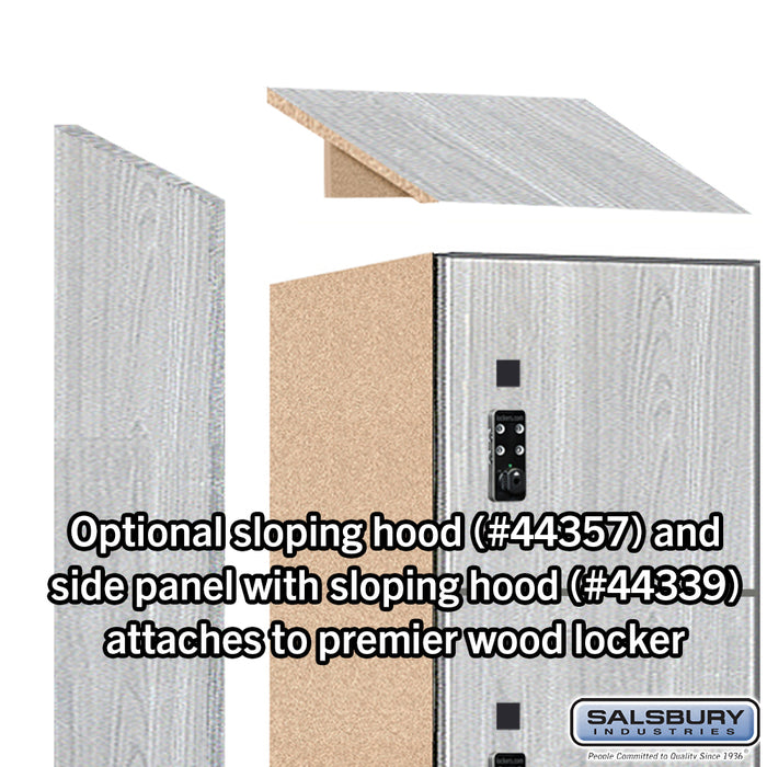 Salsbury 12" Wide Premier Wood Locker - Six Tier Box Style - 1 Wide - 6 Feet High - 15" Deep - Silver Teak - Resettable Combination Locks - Sweatfully