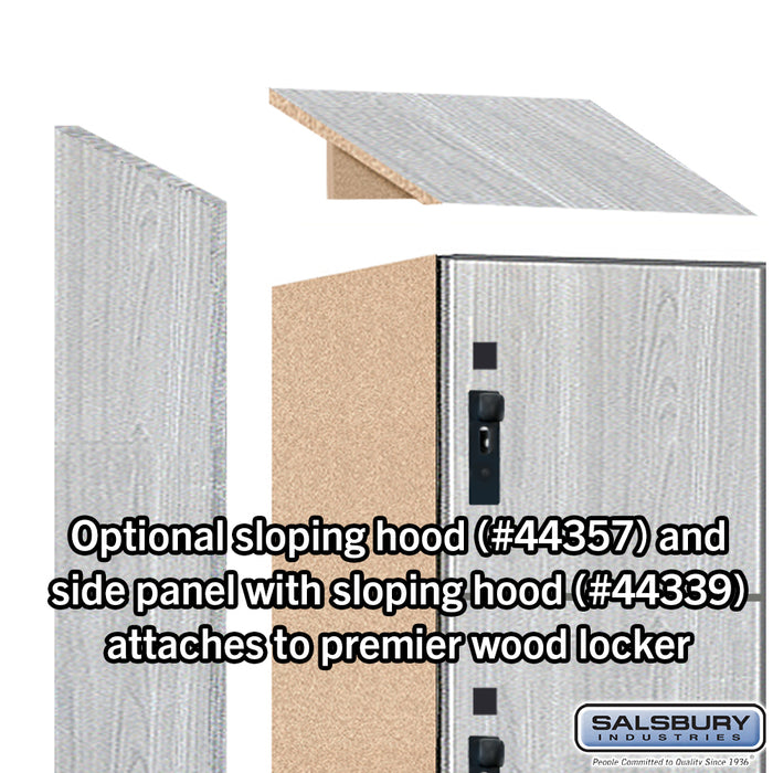 Salsbury 12" Wide Premier Wood Locker - Six Tier Box Style - 1 Wide - 6 Feet High - 15" Deep - Silver Teak - Hasps - Sweatfully