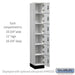 Salsbury 12" Wide Premier Wood Locker - Six Tier Box Style - 1 Wide - 6 Feet High - 18" Deep - Silver Teak - Resettable Combination Locks - Sweatfully