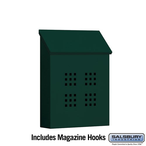 Salsbury Traditional Mailbox - Decorative - Vertical Style - Green - Sweatfully