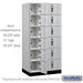 Salsbury 12" Wide Premier Wood Locker - Six Tier Box Style - 3 Wide - 6 Feet High - 21" Deep - Silver Teak - Hasps - Sweatfully