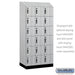 Salsbury 12" Wide Premier Wood Locker - Six Tier Box Style - 3 Wide - 6 Feet High - 21" Deep - Silver Teak - Hasps - Sweatfully