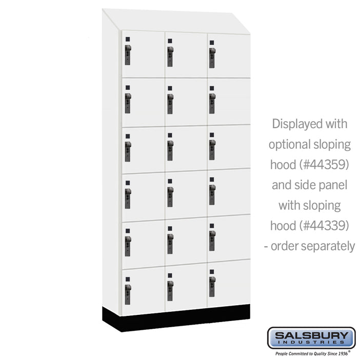 Salsbury 12" Wide Premier Wood Locker - Six Tier Box Style - 3 Wide - 6 Feet High - 15" Deep - Arctic White - Hasps - Sweatfully