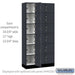 Salsbury 12" Wide Premier Wood Locker - Six Tier Box Style - 3 Wide - 6 Feet High - 15" Deep - Carbon Mesh - Hasps - Sweatfully