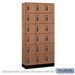 Salsbury 12" Wide Premier Wood Locker - Six Tier Box Style - 3 Wide - 6 Feet High - 15" Deep - Red Oak - Resettable Combination Locks - Sweatfully