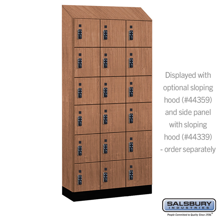 Salsbury 12" Wide Premier Wood Locker - Six Tier Box Style - 3 Wide - 6 Feet High - 15" Deep - Red Oak - Resettable Combination Locks - Sweatfully