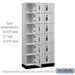 Salsbury 12" Wide Premier Wood Locker - Six Tier Box Style - 3 Wide - 6 Feet High - 15" Deep - Silver Teak - Resettable Combination Locks - Sweatfully