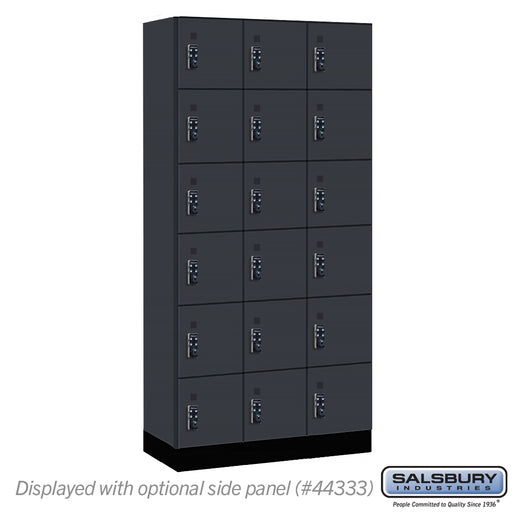 Salsbury 12" Wide Premier Wood Locker - Six Tier Box Style - 3 Wide - 6 Feet High - 18" Deep - Carbon Mesh - Resettable Combination Locks - Sweatfully