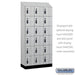 Salsbury 12" Wide Premier Wood Locker - Six Tier Box Style - 3 Wide - 6 Feet High - 18" Deep - Silver Teak - Resettable Combination Locks - Sweatfully
