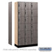 Salsbury 12" Wide Premier Wood Locker - Six Tier Box Style - 3 Wide - 6 Feet High - 18" Deep - Skyline Walnut - Hasps - Sweatfully