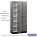 Salsbury 12" Wide Premier Wood Locker - Six Tier Box Style - 3 Wide - 6 Feet High - 18" Deep - Skyline Walnut - Hasps - Sweatfully