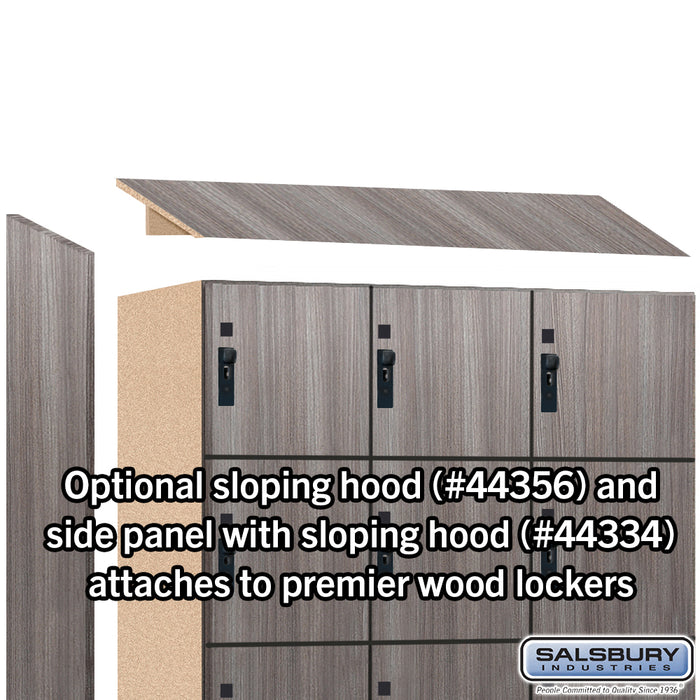 Salsbury 12" Wide Premier Wood Locker - Six Tier Box Style - 3 Wide - 6 Feet High - 18" Deep - Skyline Walnut - Hasps - Sweatfully