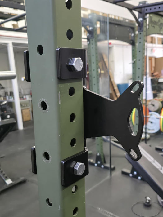 J-Cup Hook Attachment Barbell Holder/Squat Rack 5/8" Holes Solid Steel USA Made Pairs Multifunctional - Sweatfully