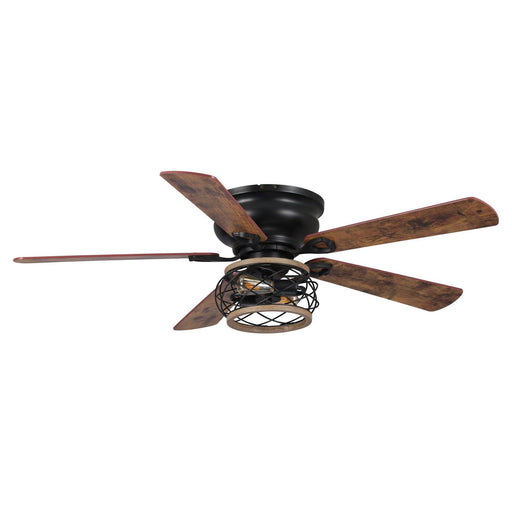 48" Antwerp Farmhouse Flush Mount Reversible Ceiling Fan with Lighting and Remote Control - Sweatfully
