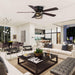 48" Antwerp Farmhouse Flush Mount Reversible Ceiling Fan with Lighting and Remote Control - Sweatfully