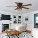 48" Antwerp Farmhouse Flush Mount Reversible Ceiling Fan with Lighting and Remote Control - Sweatfully