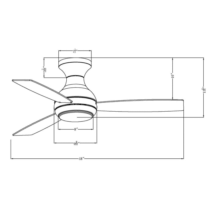 48" Beckette Farmhouse Flush Mount Reversible Ceiling Fan with Lighting and Remote Control - Sweatfully