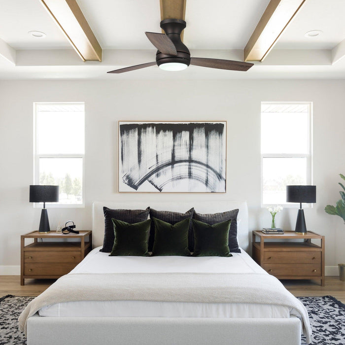 48" Beckette Farmhouse Flush Mount Reversible Ceiling Fan with Lighting and Remote Control - Sweatfully