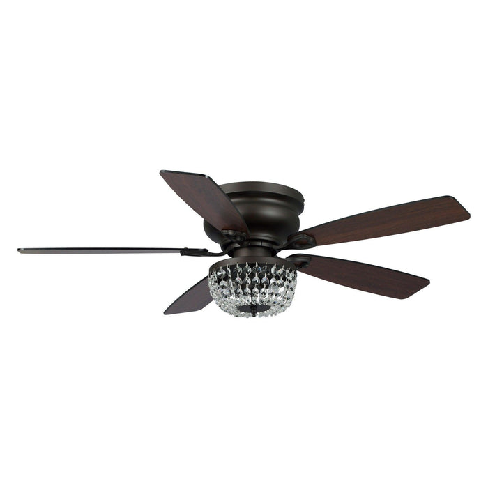 48" Modern Flush Mount Reversible Crytsal Ceiling Fan with Lighting and Remote Control - Sweatfully