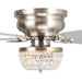 48" Modern Flush Mount Reversible Crytsal Ceiling Fan with Lighting and Remote Control - Sweatfully