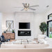 48" Modern Flush Mount Reversible Crytsal Ceiling Fan with Lighting and Remote Control - Sweatfully