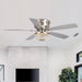 48" Modern Flush Mount Reversible Crytsal Ceiling Fan with Lighting and Remote Control - Sweatfully