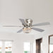 48" Modern Flush Mount Reversible Crytsal Ceiling Fan with Lighting and Remote Control - Sweatfully