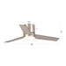 48" Satin Nickel Flush Mount Low Profile Ceiling Fan with LED Lighting - Sweatfully