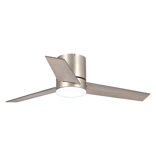 48" Satin Nickel Flush Mount Low Profile Ceiling Fan with LED Lighting - Sweatfully
