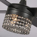 48" Pune Modern Downrod Mount Reversible Crystal Ceiling Fan with Lighting and Remote Control - Sweatfully