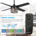 48" Pune Modern Downrod Mount Reversible Crystal Ceiling Fan with Lighting and Remote Control - Sweatfully