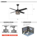 48" Pune Modern Downrod Mount Reversible Crystal Ceiling Fan with Lighting and Remote Control - Sweatfully