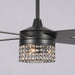 48" Pune Modern Downrod Mount Reversible Crystal Ceiling Fan with Lighting and Remote Control - Sweatfully