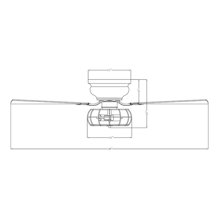 48" Thurber Industrial Satin Nickel Flush Mount Reversible Ceiling Fan with Lighting and Remote Control - Sweatfully