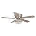 48" Thurber Industrial Satin Nickel Flush Mount Reversible Ceiling Fan with Lighting and Remote Control - Sweatfully