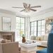 48" Thurber Industrial Satin Nickel Flush Mount Reversible Ceiling Fan with Lighting and Remote Control - Sweatfully