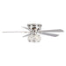 48" Modern Chrome Flush Mount Reversible Crystal Ceiling Fan with Lighting and Remote Control - Sweatfully