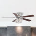 48" Modern Chrome Flush Mount Reversible Crystal Ceiling Fan with Lighting and Remote Control - Sweatfully