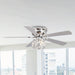 48" Modern Chrome Flush Mount Reversible Crystal Ceiling Fan with Lighting and Remote Control - Sweatfully