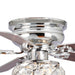 48" Modern Chrome Flush Mount Reversible Crystal Ceiling Fan with Lighting and Remote Control - Sweatfully
