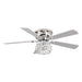 48" Modern Chrome Flush Mount Reversible Crystal Ceiling Fan with Lighting and Remote Control - Sweatfully