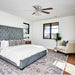 48" Modern Chrome Flush Mount Reversible Crystal Ceiling Fan with Lighting and Remote Control - Sweatfully