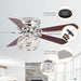 48" Modern Chrome Flush Mount Reversible Crystal Ceiling Fan with Lighting and Remote Control - Sweatfully