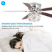 48" Modern Chrome Flush Mount Reversible Crystal Ceiling Fan with Lighting and Remote Control - Sweatfully