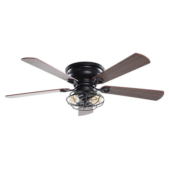 48" Ummuhan Industrial Flush Mount Ceiling Fan with Lighting - Sweatfully