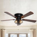 48" Ummuhan Industrial Flush Mount Ceiling Fan with Lighting - Sweatfully