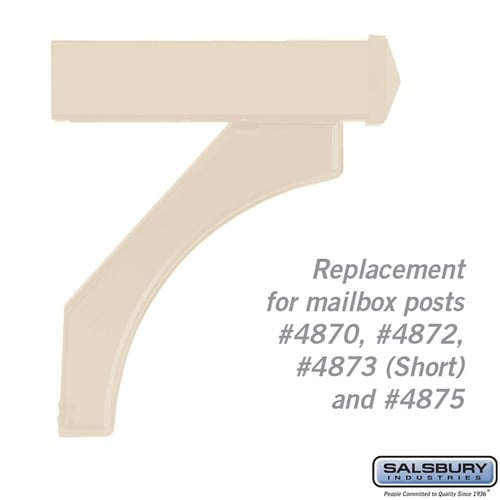 Salsbury Arm Kit - Replacement for Deluxe Post for (1) Roadside Mailbox - Sandstone - Sweatfully