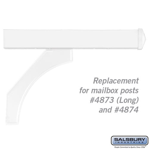 Salsbury Arm Kit - Replacement for Deluxe Post for (2)  Mailboxes - White - Sweatfully