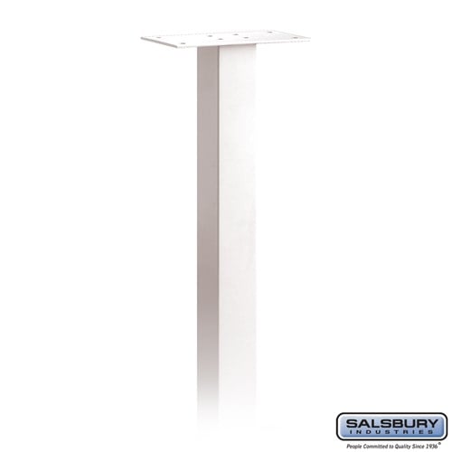 Salsbury Standard Mailbox Post - In-Ground Mounted - White - Sweatfully