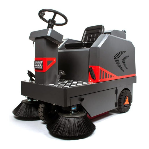49" Heavy Duty Electric Industrial Ride-On Floor Sweeper With Dust Bin, 1400W (92718463) - Sweatfully